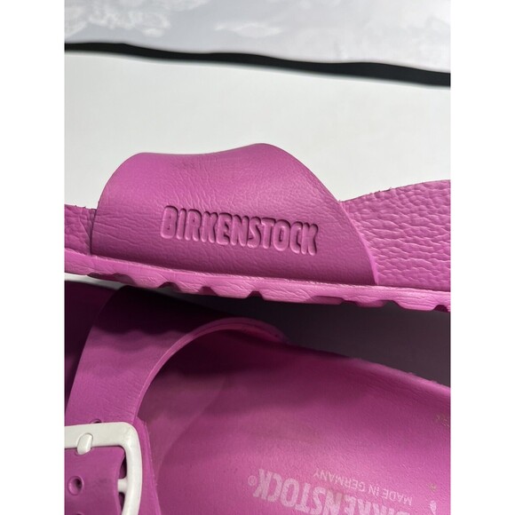 BIRKENSTOCK Madrid Sandals Pink Purple Eva Flat Slides Buckle Comfort Sz 38 / 7 - Picture 9 of 14